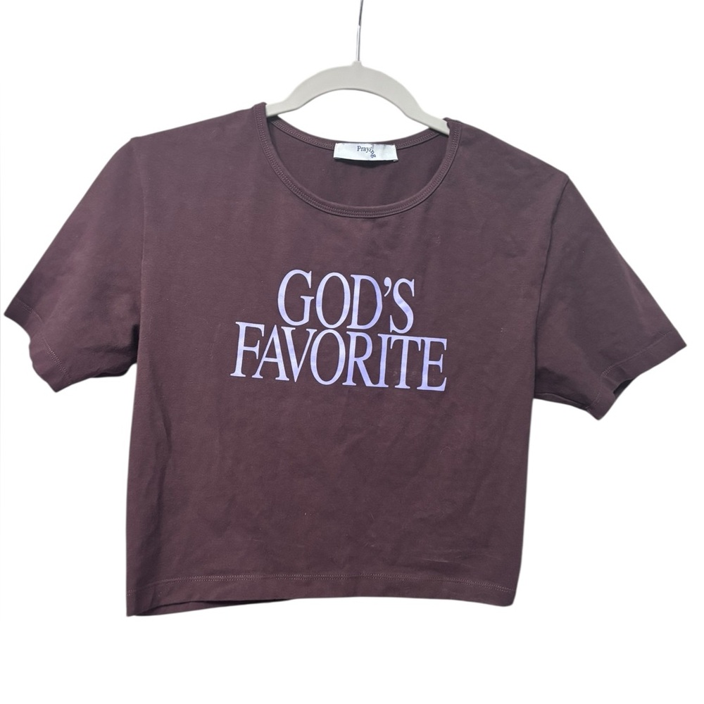 GODS FAVORITE by Praying Brown Crop Top